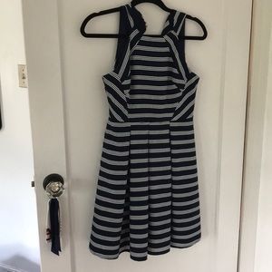 Blue and White Striped Dress